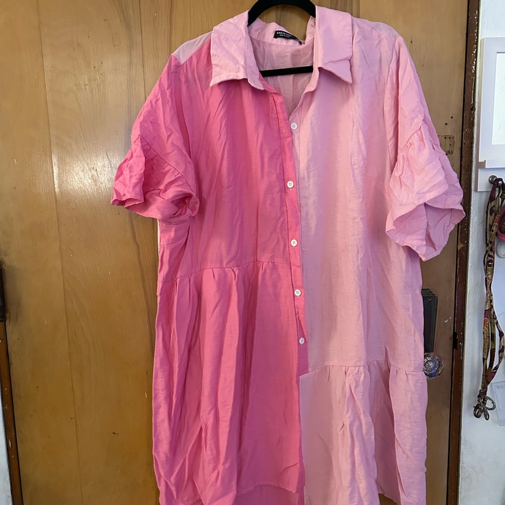 SHEIN Pink Midi Dress Elegant and Versatile